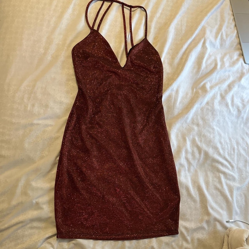 Charolette Russe burgundy sparkly dress